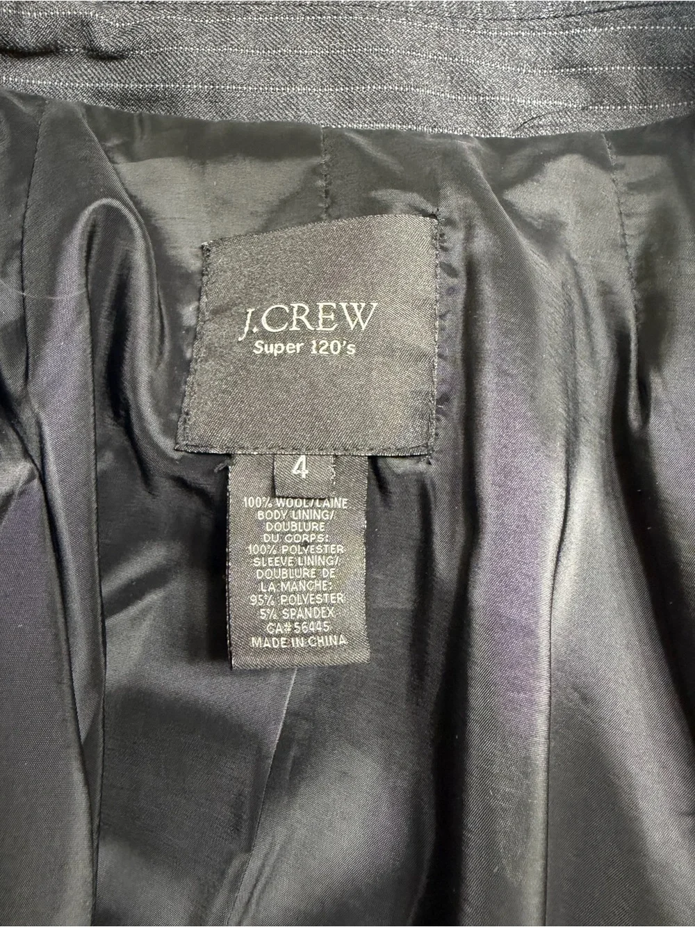 J. Crew Super 120s Audrey Two-Button Blazer in Gray Pinstripe Wool 4